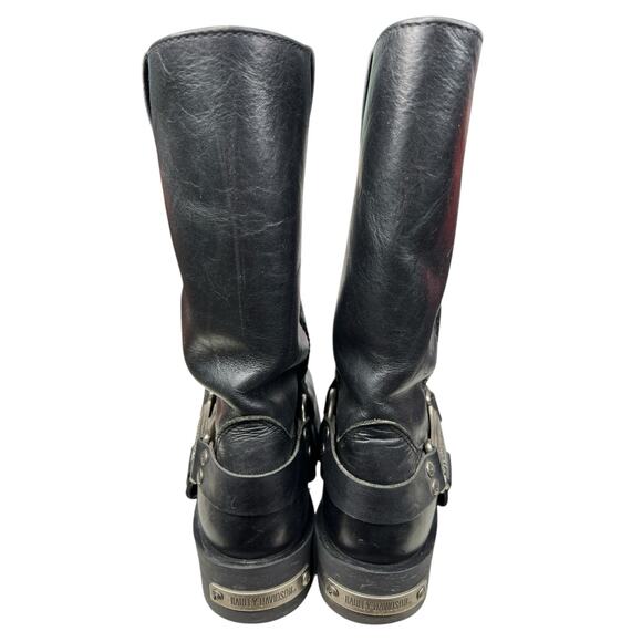 Harley Davidson Men’s Mega Harness Black Leather Moto Boot Size US 10.5 - Picture 8 of 10